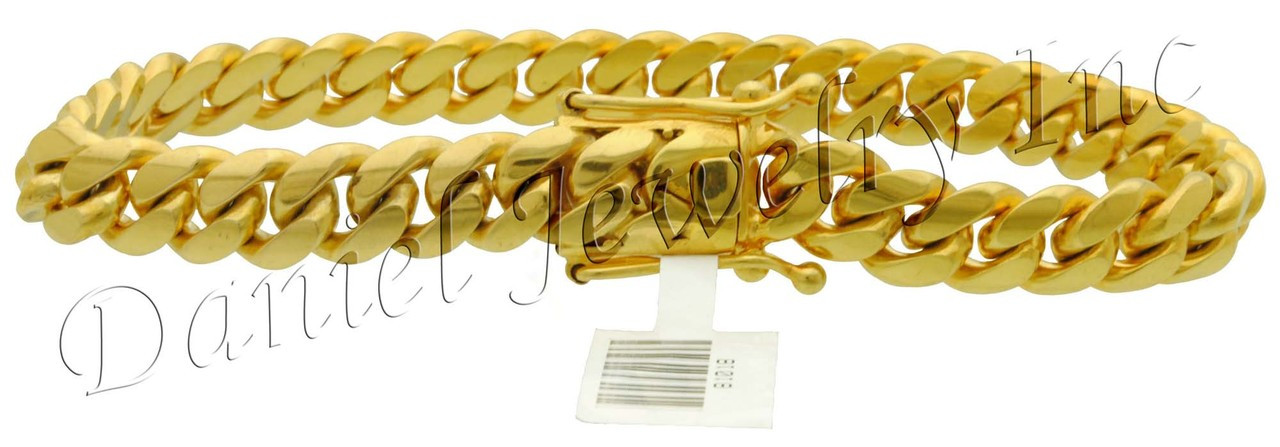 14K White Gold Diamond Cuban Link Bracelets 9 mm 5.37 ctw