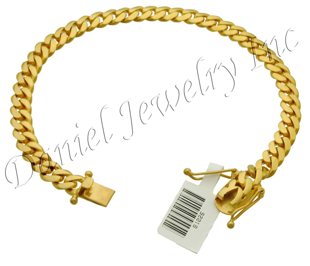 Men's 14K Solid Yellow Gold Miami Cuban Link Bracelet