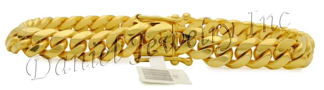 Rubans Voguish 18K Gold plated zirconia studded cuban link bracelet