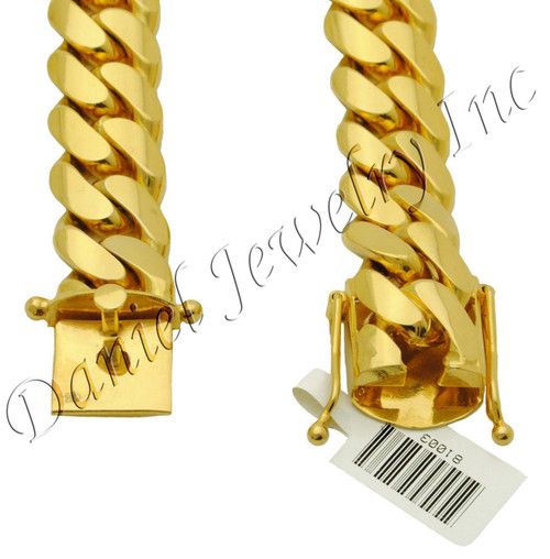 14mm Miami Cuban Link 18k Solid Bracelet