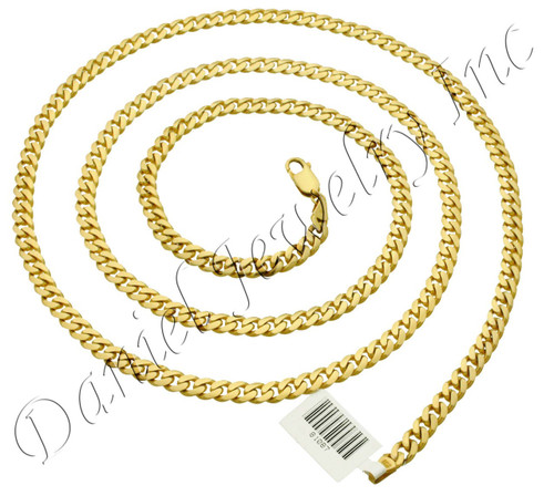 5mm Miami Cuban Link 18k Solid Chain Lobster Lock