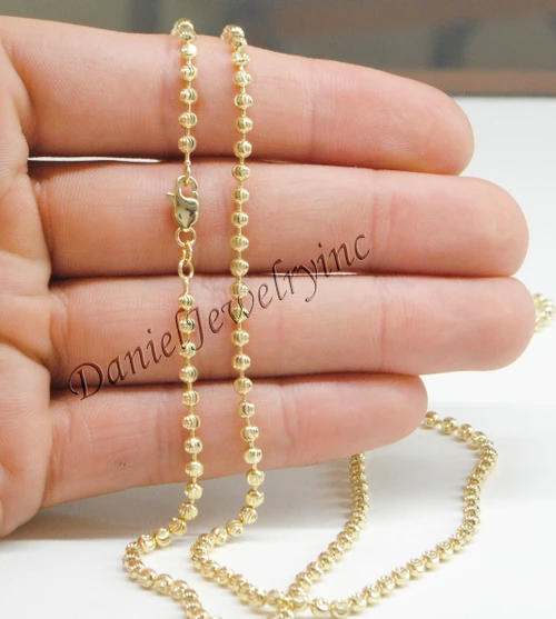 3mm Moon Bead Chain14k gold
