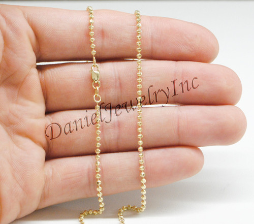 2mm Moon Bead Chain 14k gold