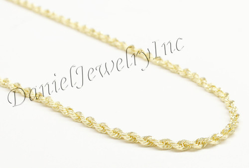 3mm Rope Solid Diamond Cut Chain 10k gold