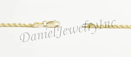 2mm Rope Solid Diamond Cut Chain 10k gold