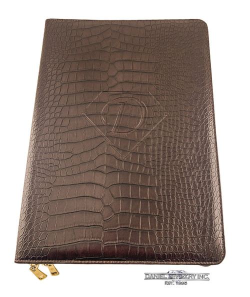 Daniel's Zip Up Travel Folder Two Color Options - Bone White/Chocolate Brown