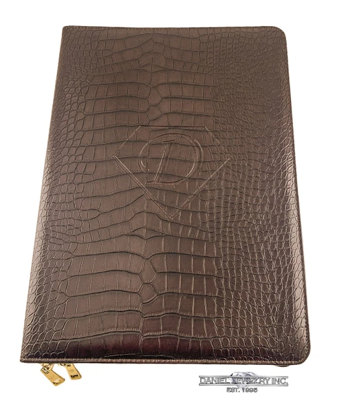 Daniel's Zip Up Travel Folder Two Color Options - Bone White/Chocolate Brown