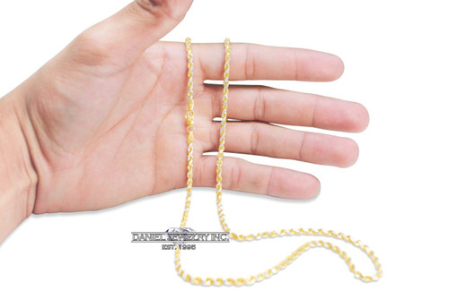 10K Yellow Gold 1.5mm-10mm Diamond Cut Rope Chain Necklace 14"-  30" Hollow