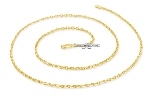 2mm Hermes Chain 14k gold