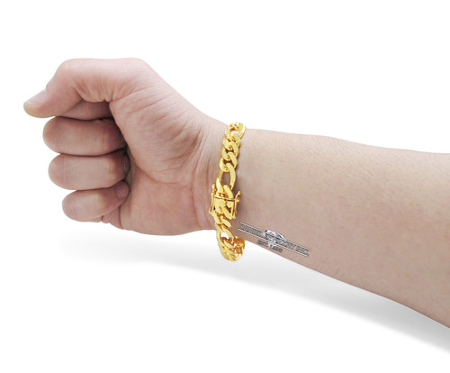 10mm Miami Figaro Cuban Link 10k Solid Bracelet