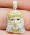 New Jesus Piece Head Face Yellow Gold 1" White Diamond .70ct 10k Micro Pendant