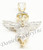 New Angel Ice Yellow Gold 1 1/4" White Diamond .70ct 14k Micro Pendant Mini Charm