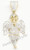 New Angel Ice Yellow Gold 1 5/8" White Diamond .95ct 10k Small Pendant Mini Charm