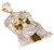 New Jesus Piece Head Face Yellow Gold 2 1/4" White Diamond .80ct 10k Custom Pendant
