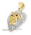 New Lion Piece Yellow Gold 1 3/4" White Diamond 1.25ct 10k Custom Pendant
