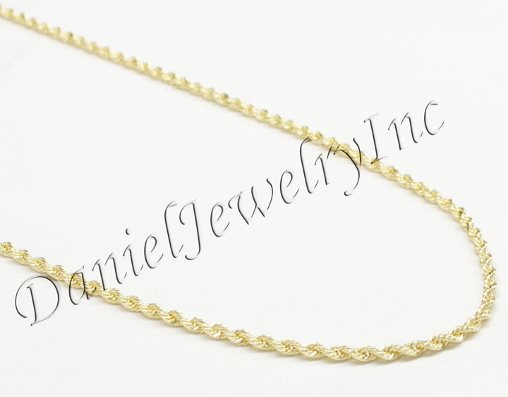 2mm Rope Solid Diamond Cut Chain 14k gold