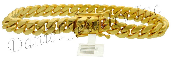 9mm Miami Cuban Link 22k Solid Bracelet