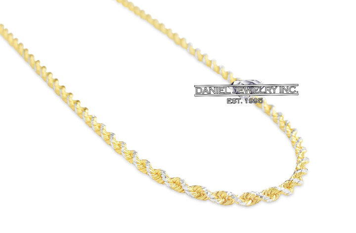 4mm Prism Rope Solid Diamond Cut Chain 10k gold