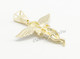 New Angel Semi Ice Yellow Gold 1 5/8" White Diamond .37ct 10k Small Pendant Mini Charm