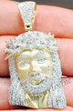New Jesus Piece Head Face Yellow Gold 2" White Diamond 3.35ct 10k Custom Pendant