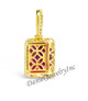 New Ruby Pendant Yellow Gold 1 1/4" White Diamond 1ct 14k Custom Pendant