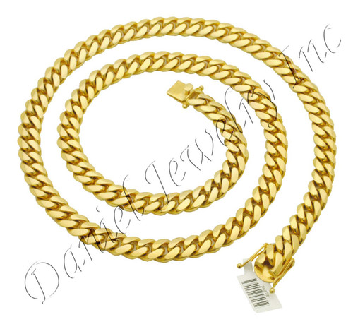 【60cm】【10mm】【18K刻印あり】【Miami Cuban】 10mm Miami Cuban Link Chain Necklace Stainless Steel 18K