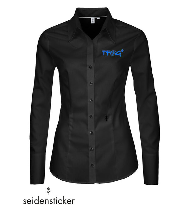 Chemise Rose Noire Seidensticker à manches longues brodé