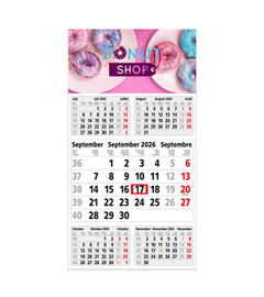 5-Monats-Wandkalender 3 Sprachen