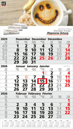 Calendrier 3 mois Primus 3 Post Bestseller (Feuille unique)