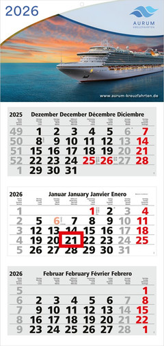 3-Month Calendar Medium Light 3 Bestseller (Multi-block)