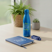 Active Appreciation Bundle  - Sportflasche, Schlüsselanhänger, Notizbuch - Blau