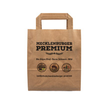 Papier Tragetaschen flach gefalteter Griff braun S (B5) 18 x 8 x 22 cm