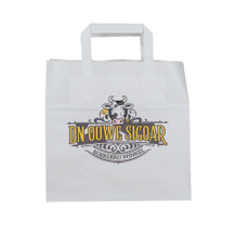 Snacktaschen gefalteter Griff weiss XL (A3) 32 x 18 x 28 cm 2-seitig