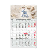 Basic 3-Monats-Wandkalender 3 Sprachen