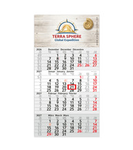 Basic 4-Monats-Wandkalender 3 Sprachen