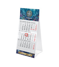 3-Monats-Tischkalender, 3 Sprachen