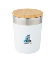 LOGAN Thermobecher 330 ml mit Bambusdeckel - mit ein Team das glänzt! - Logo
