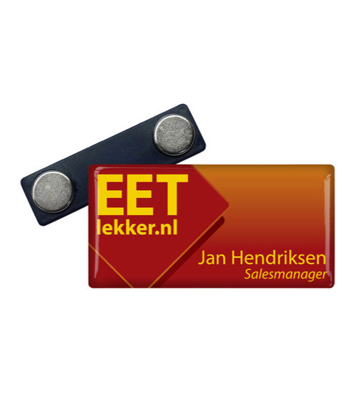 Namensschild mit Magnet 6 x 3 cm