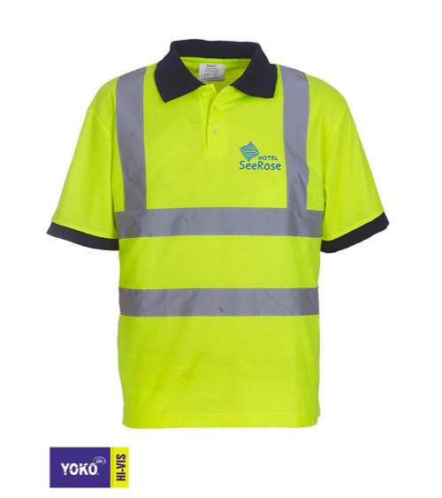 YOKO Warn-Poloshirt 210 g/m² - bestickt