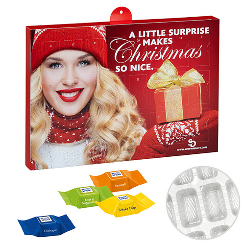 Calendrier de l'Avent de marque premium avec cubes de chocolat
