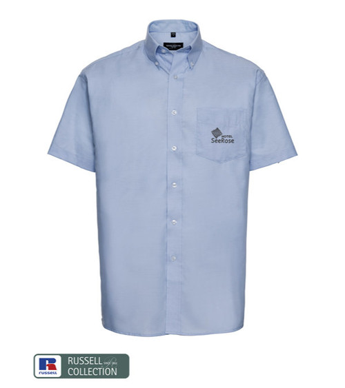 RUSSELL Short-Sleeved Oxford Shirt -  Embroidered
