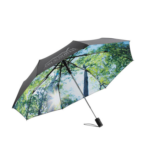 AC-Mini-Taschenschirm FARE®-Nature mit Wald-Design innen