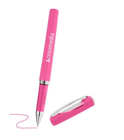 Fortis Soft-Touch Giveaway Pen with Colour Matching Gel Ink-Single Colour Imprint