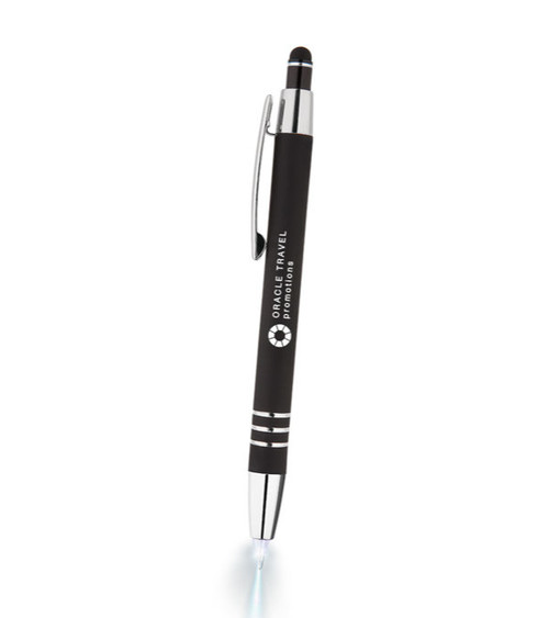 Celena Lighted Soft-Touch Metal Stylus Pen with Single-Colour Imprint