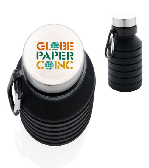 Faltbare Silikonflasche mit Karabiner 550 ml