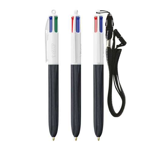 BIC® 4 Colours Wood Style avec Lanyard