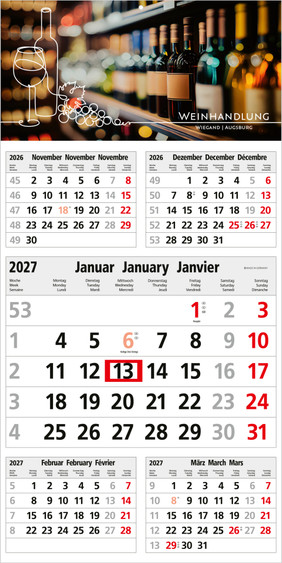 5-Monatskalender Commerce 5 Post Bestseller (Einblatt)