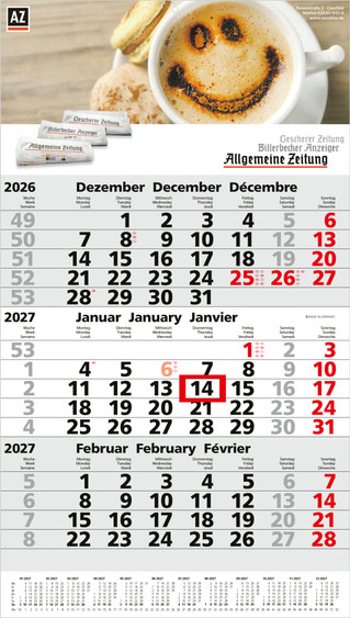 3-Monatskalender Primus 3 Post Bestseller (Einblatt)