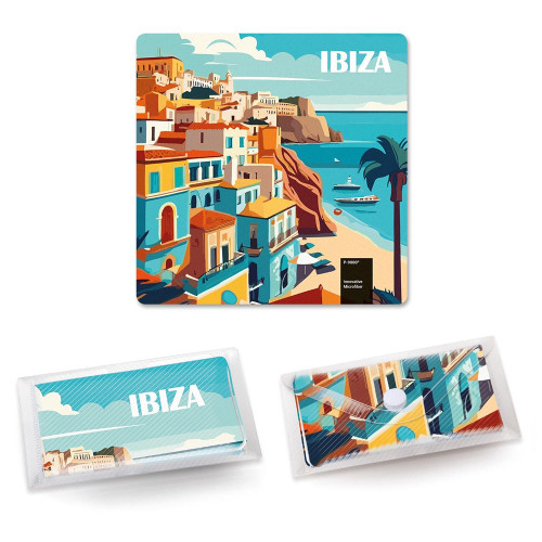 Chiffon de nettoyage d'écran POLYCLEAN 15x15 cm dans son étui, Forfait tout compris