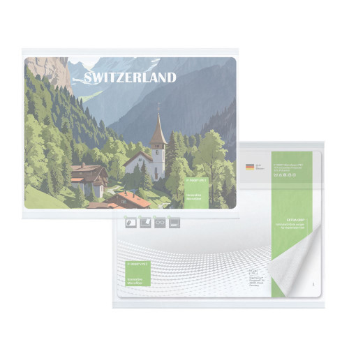 Tapis de souris rPET GripCleaner® 4 en 1 avec carte d'insertion standard, Forfait tout compris